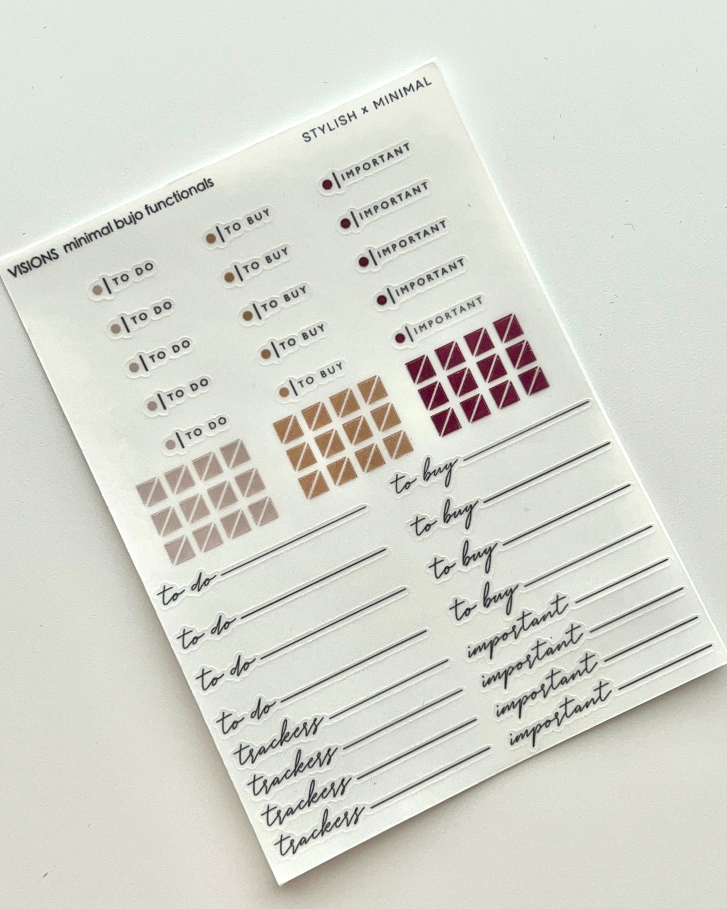 minimal bujo section headers | visions nov kit