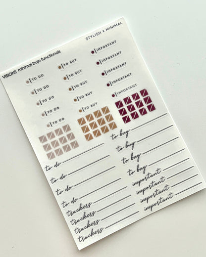 minimal bujo section headers | visions nov kit