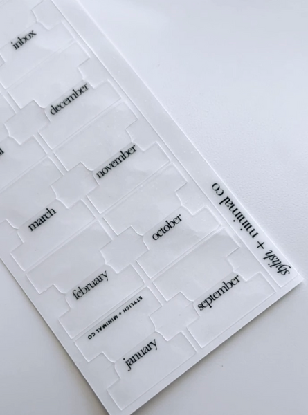 standard TN TINY plastic sticker tabs - easy + durable