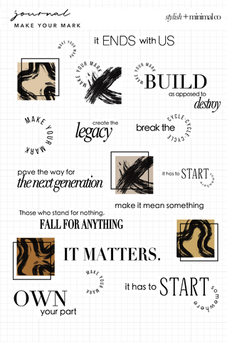 make your mark journaling sticker sheet