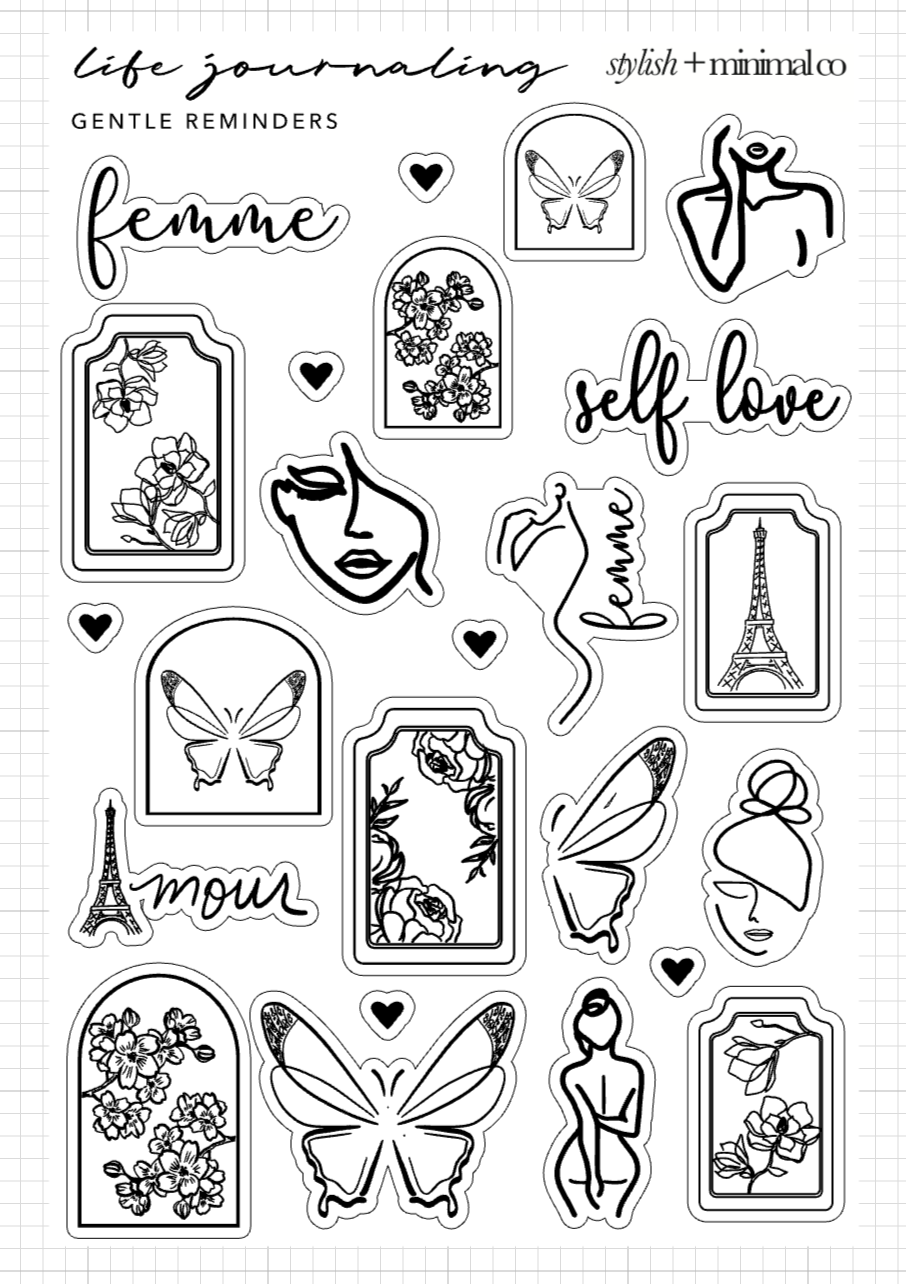 gentle reminders sticker sheet - life journaling
