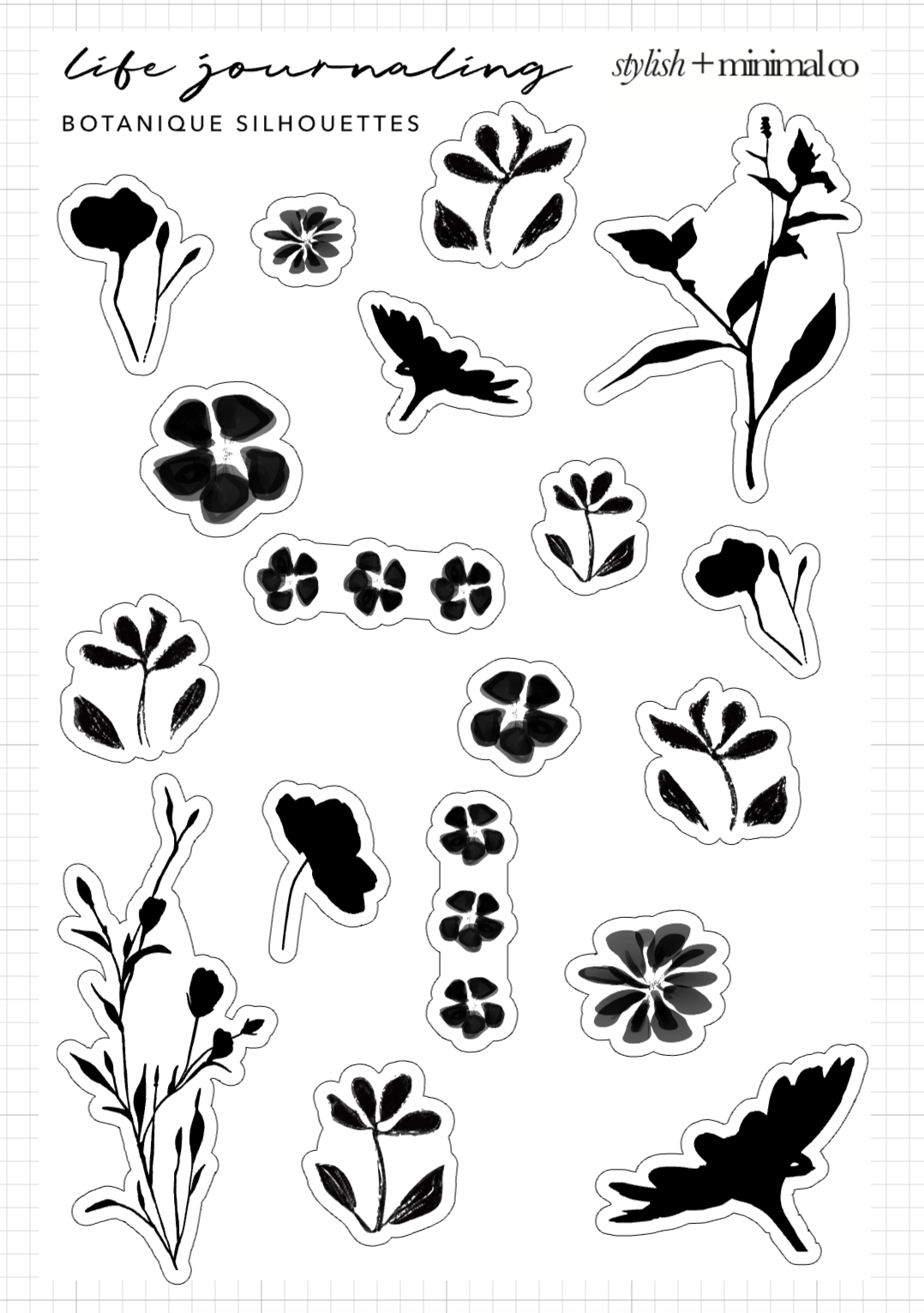 botanique silhouette sheet - life journaling