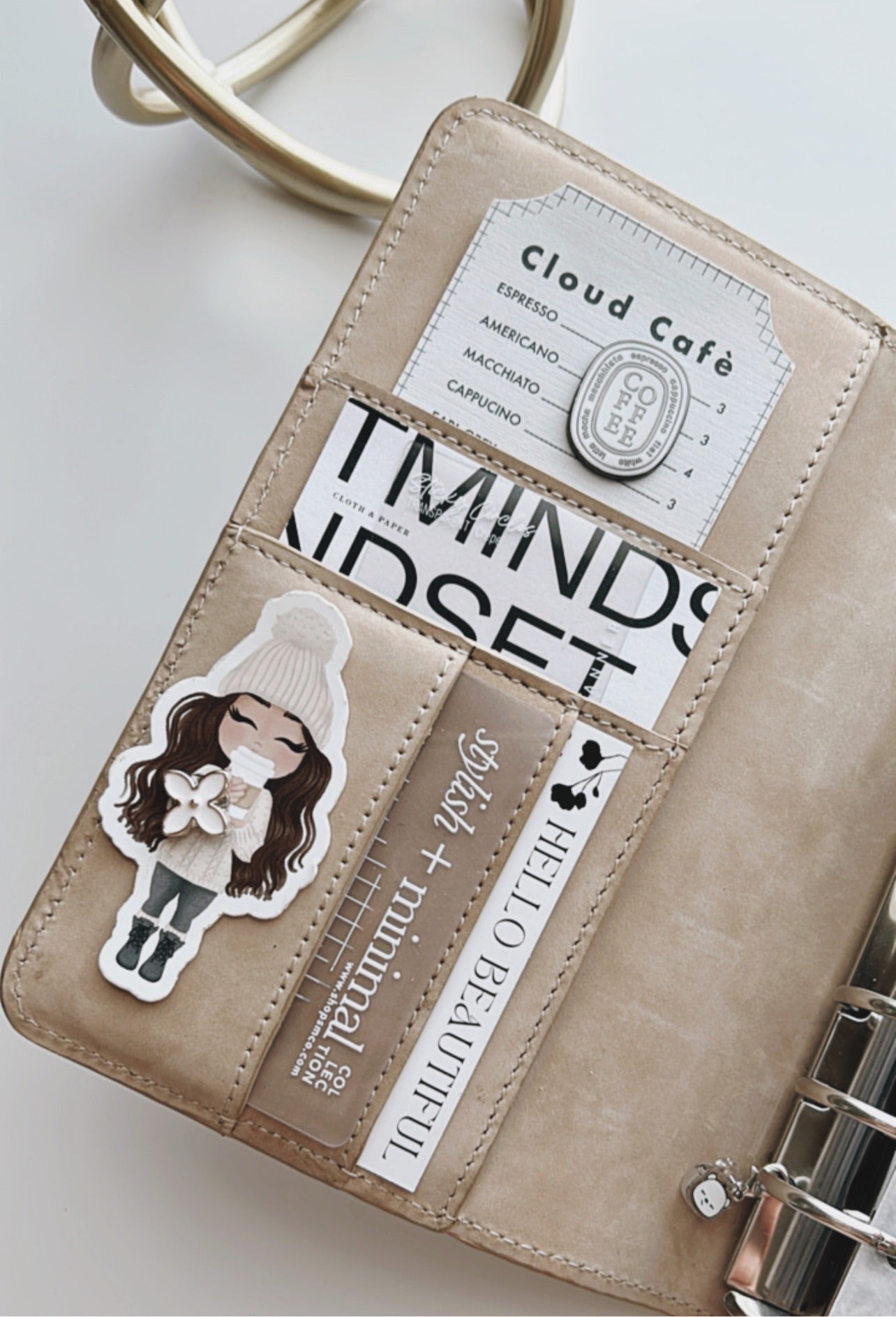 white silhouette on clear plastic deco card