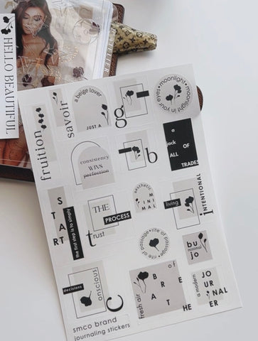 smco minimal journaling stickers