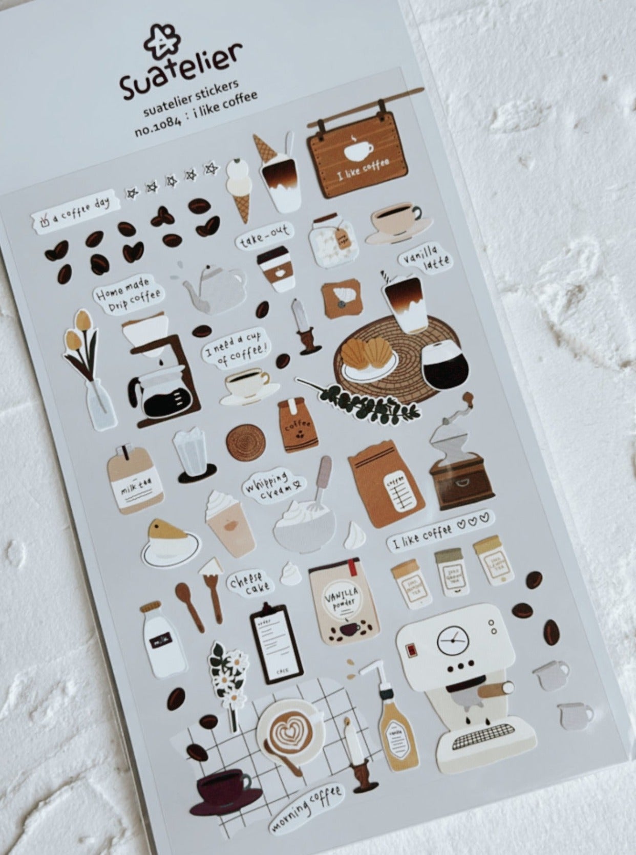 Suatelier I like coffee sticker sheet