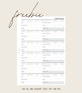 expiration date log printable