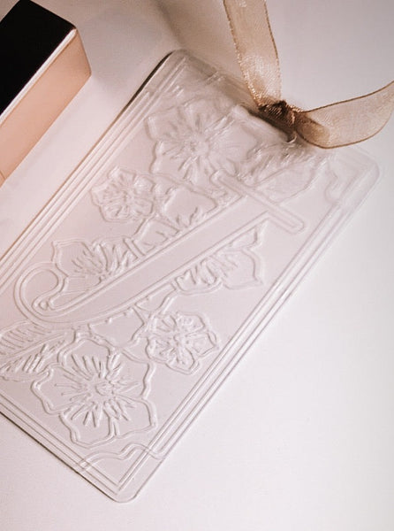 monogram etched deco card