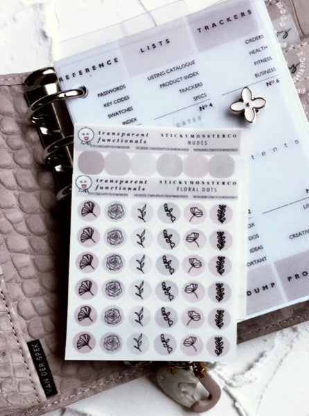 floral nude dots planner stationery stickers