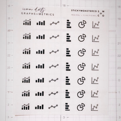 graphs  / metrics icon sticker sheet