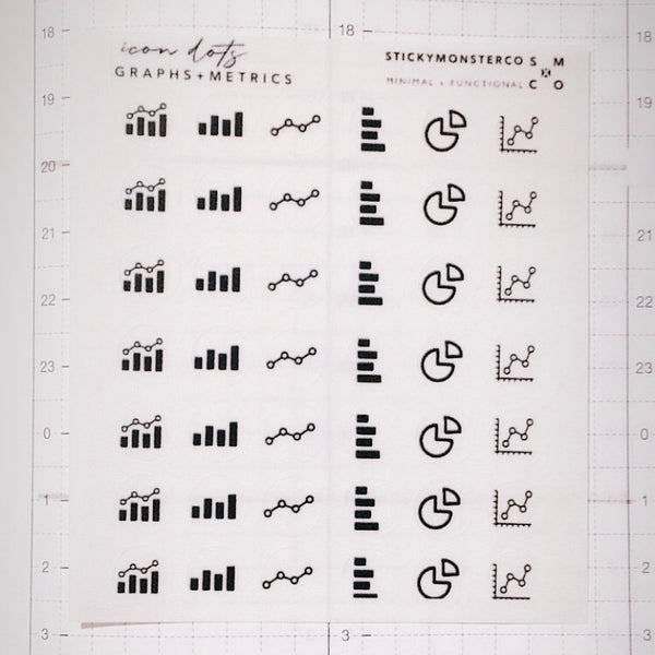 graphs  / metrics icon sticker sheet