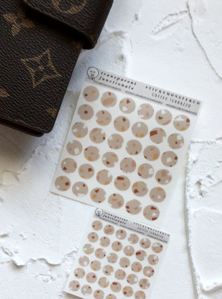 coffee terrazzo dots -  transparent matte icons