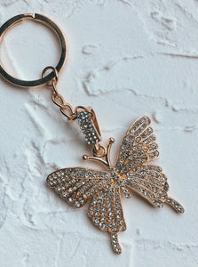 giant rhinestone butterfly keychain