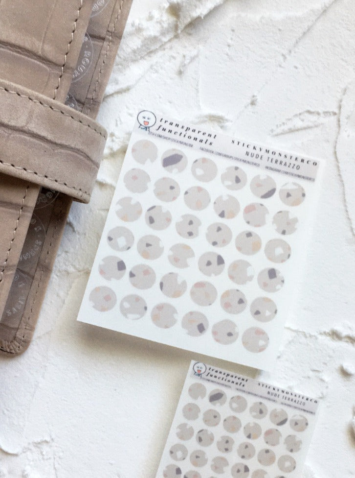 nude terrazzo dots -  transparent matte icons