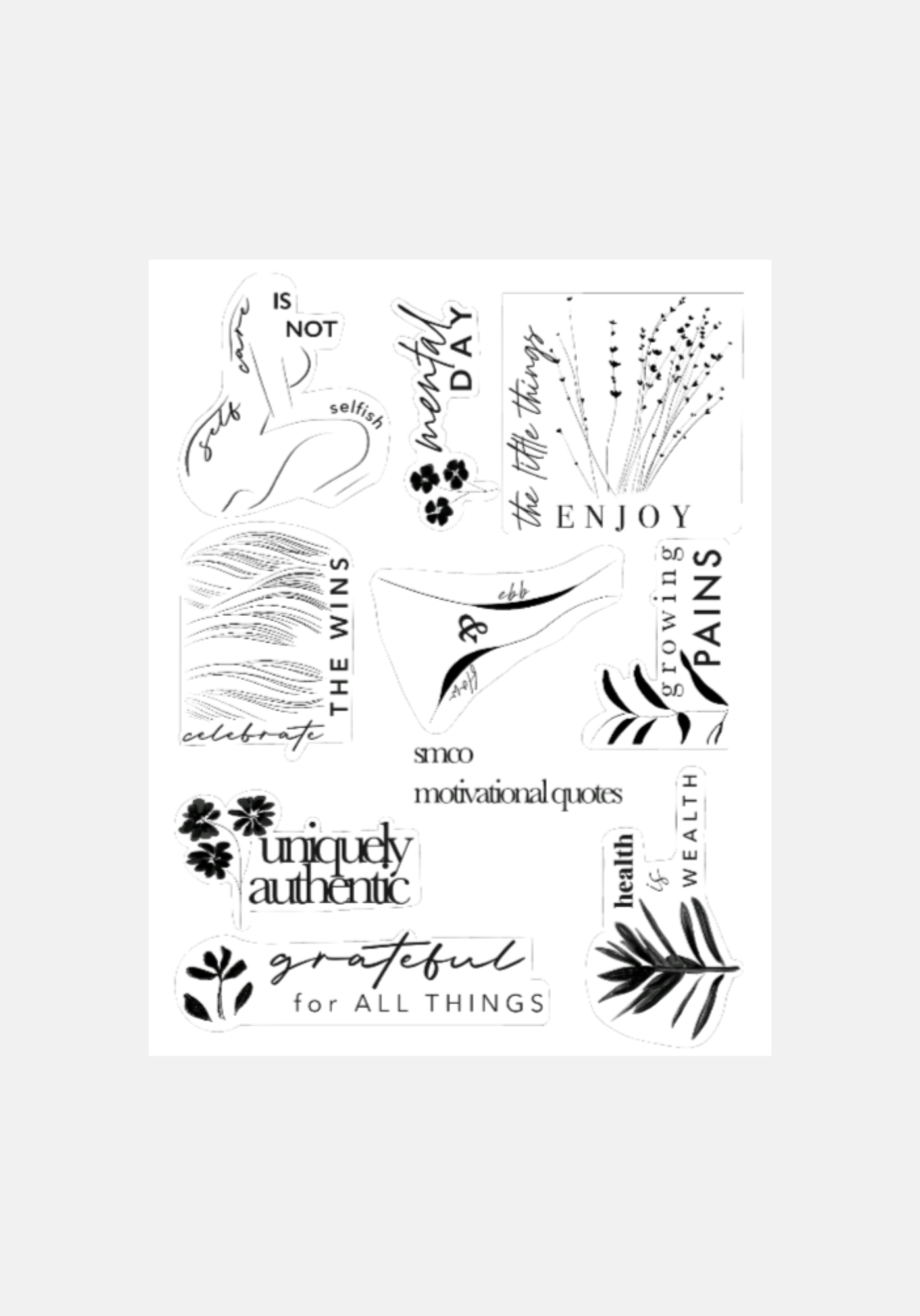 motivational quotes sticker sheet