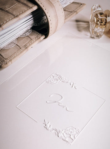 LUXE etched peony name box