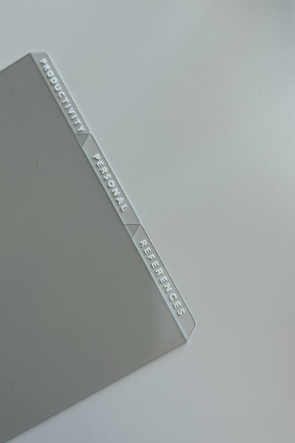 custom white on clear contoured dividers