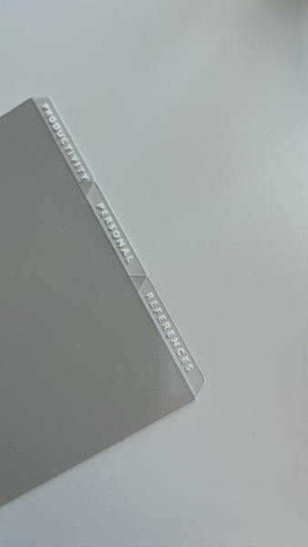 white on clear contoured dividers - purchase ONLY from your internet browser to select options