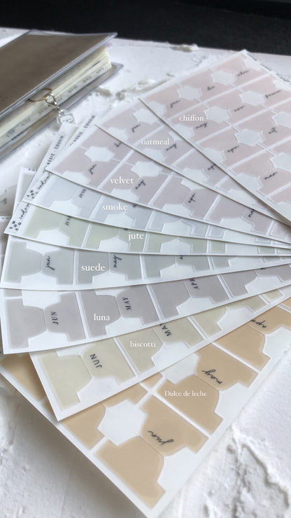 B6 plastic index tabs - months abbreviated