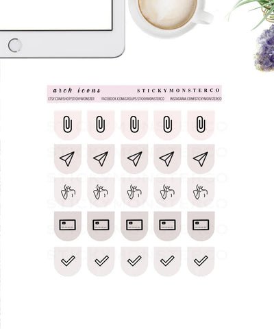 arch icon stickers -  transparent matte icons