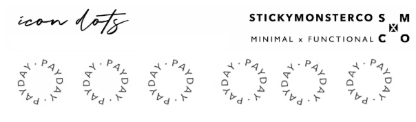 pay day text circle date covers – stylish + minimal co