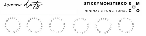 office / work text circle date covers