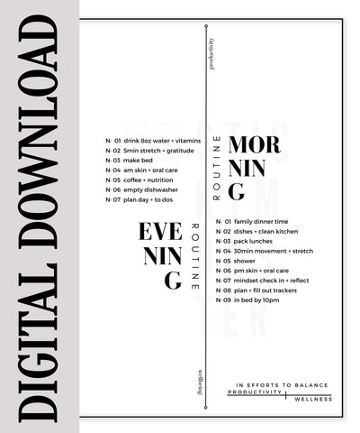 digital am pm routine dashboard digital download