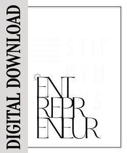 digital entrepreneur minimal dashboard digital download