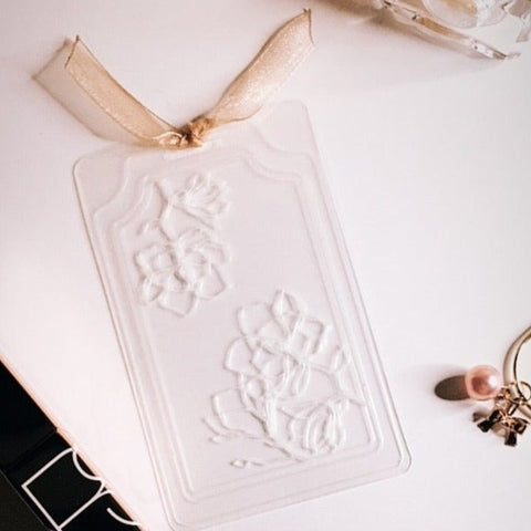 etched floral deco card