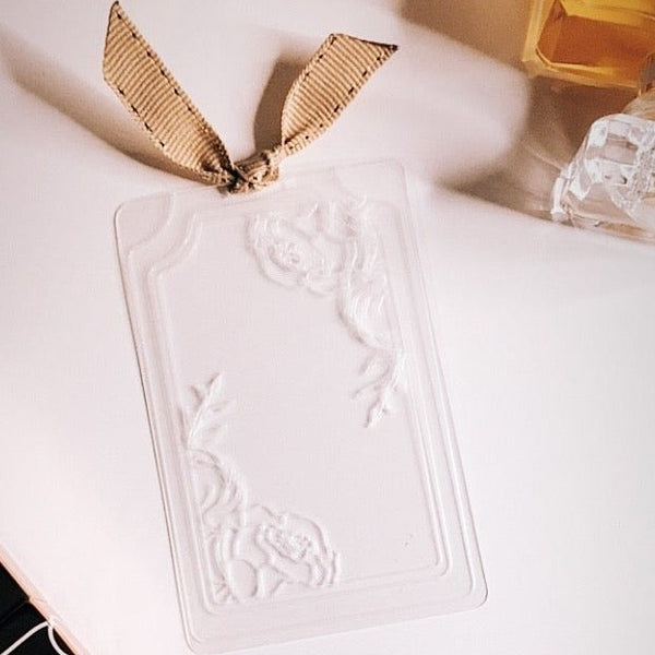 etched floral deco card