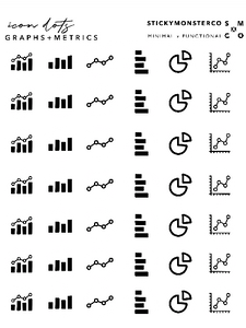 graphs  / metrics icon sticker sheet