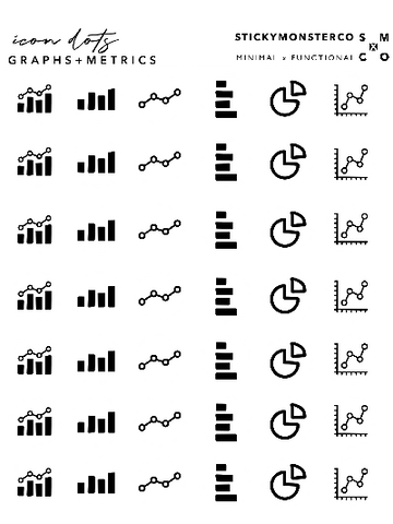 graphs  / metrics icon sticker sheet