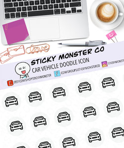 car maintenance payment doodle icon planner sticker sheet - minimal planning, functional, decorative, stationary, schedule, bill