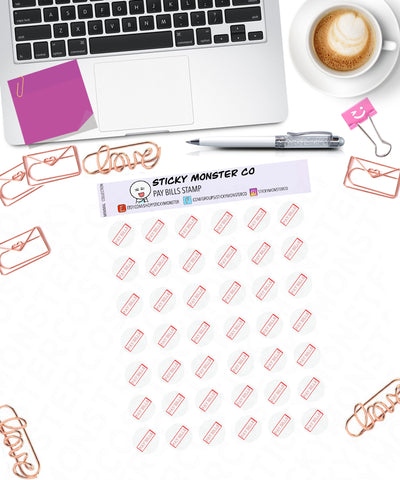 bill pay stamp planner sticker sheet