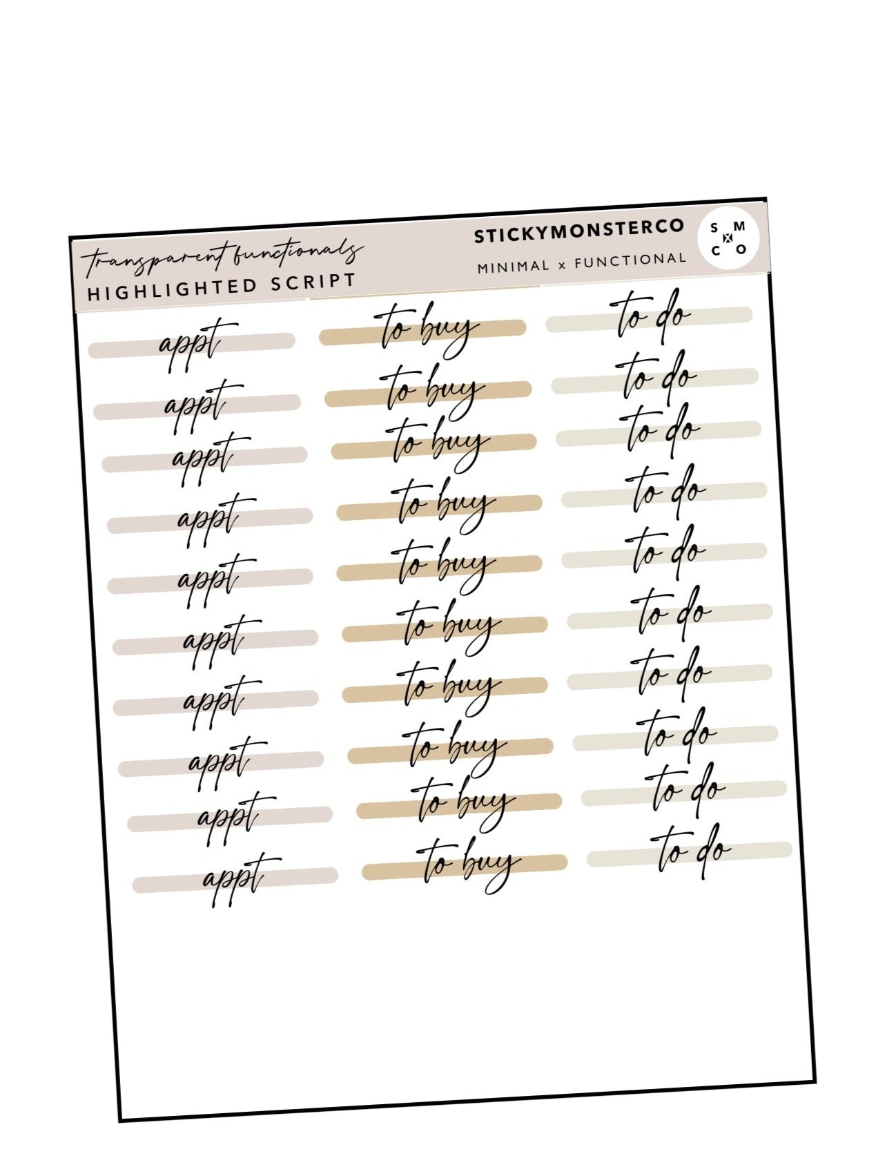 custom highlighted script Nº 4 sticker - pick your colors + text